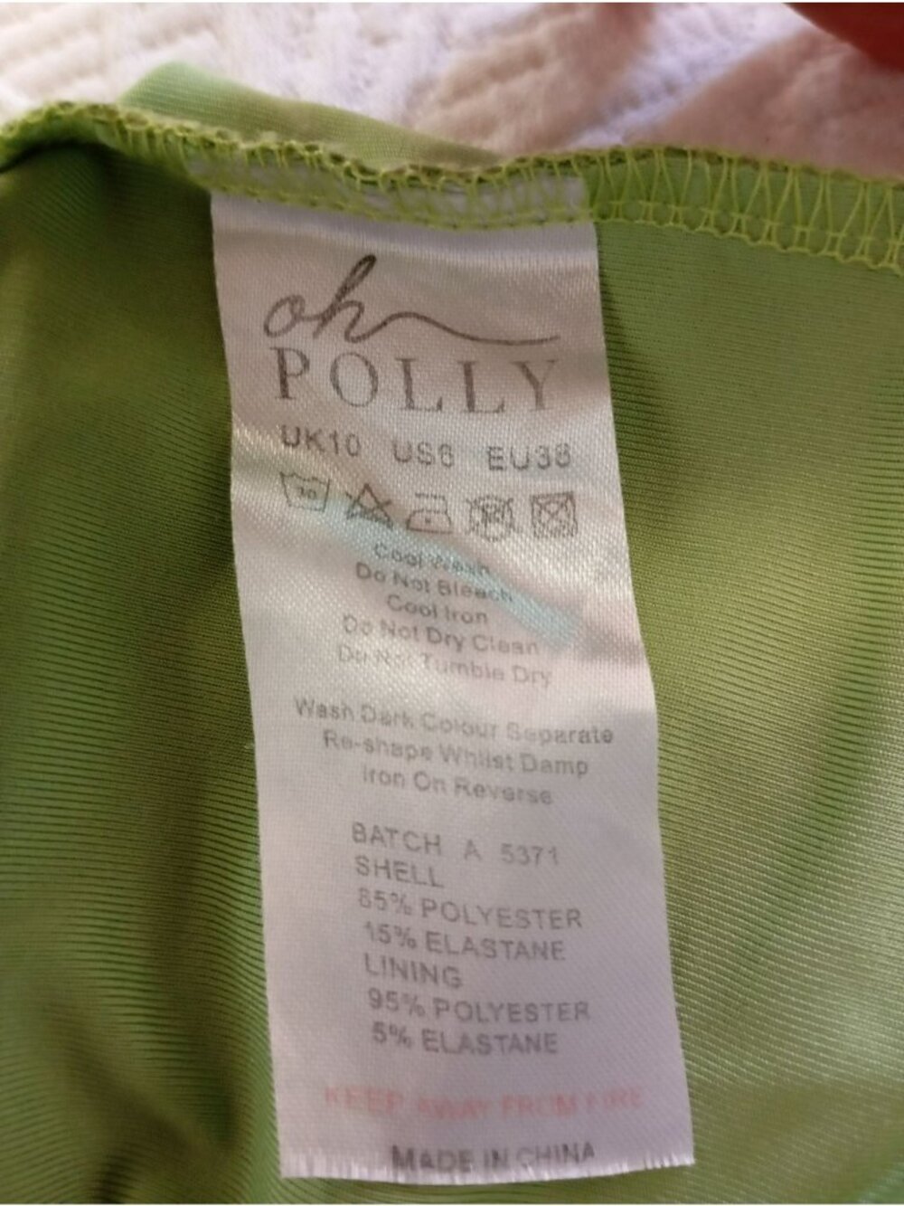 Oh Polly Cutout Dress Ruffled Asymmetric Mini Size US 6 UK 10 Green - Picture 7 of 15